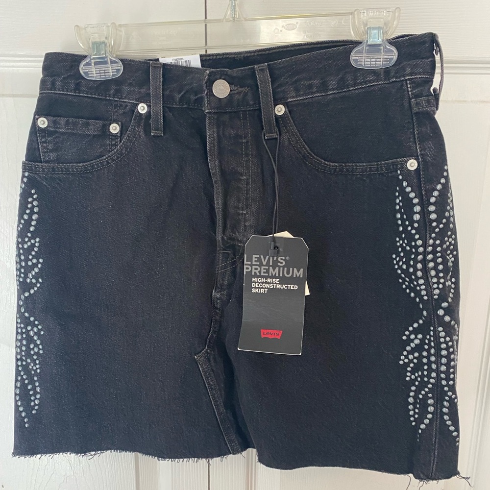 Black Levi Jean Mini Skirt